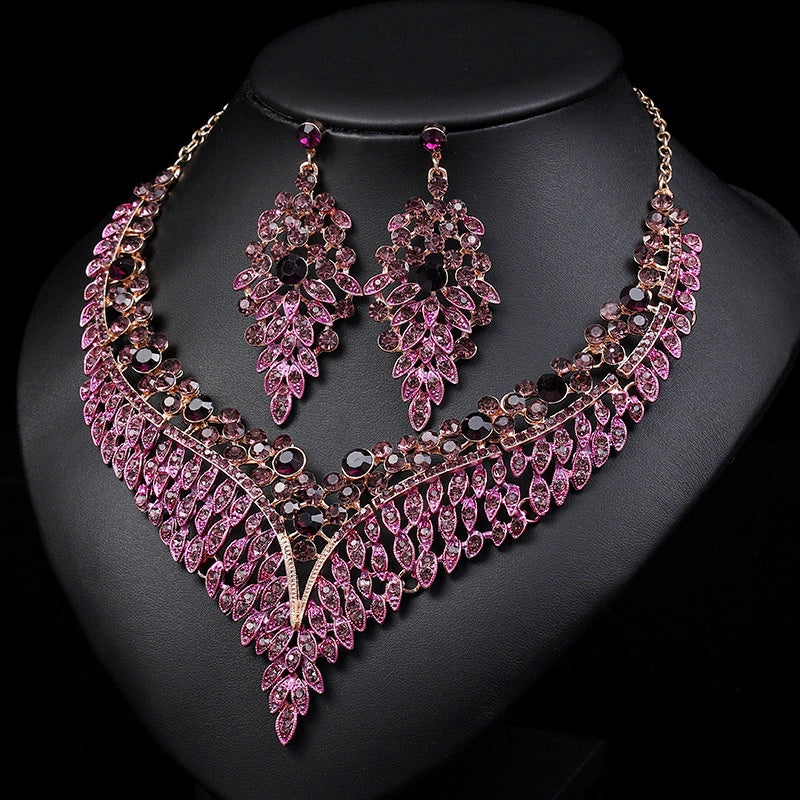 Women's Geometric European and American-Style Luxury Gemstone Necklace Dress