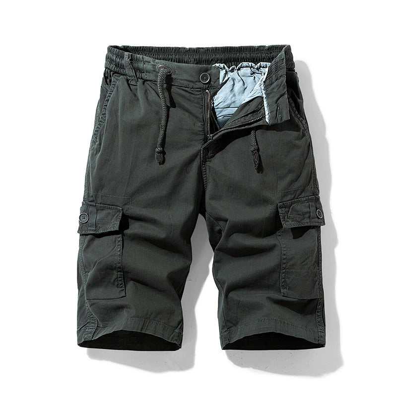 Men's Summer Straight-leg Casual Multi-Pocket Cotton Parka Shorts
