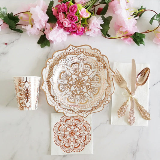 Rose Paper Banquet Afternoon Tea Holiday Supplies Plate