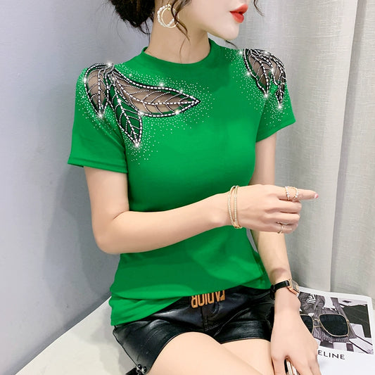 European Station Spring/Summer New Round Neck Slim Short Sleeve
