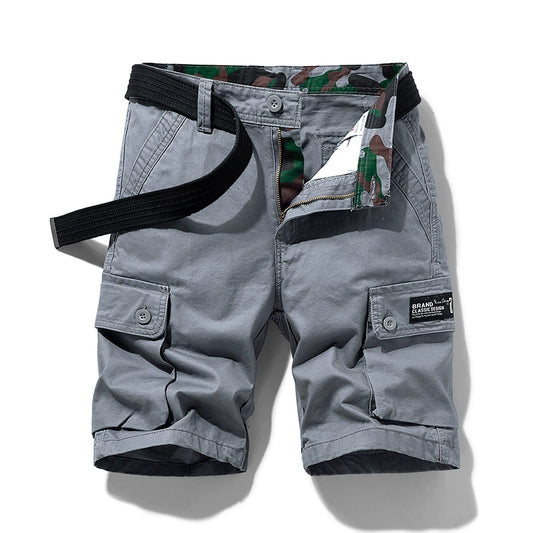Men's Summer Straight-leg Casual Multi-Pocket Cotton Parka Shorts