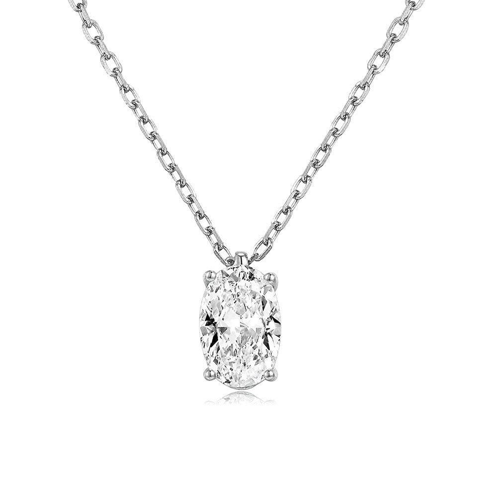 Single Zircon Pendant Necklace