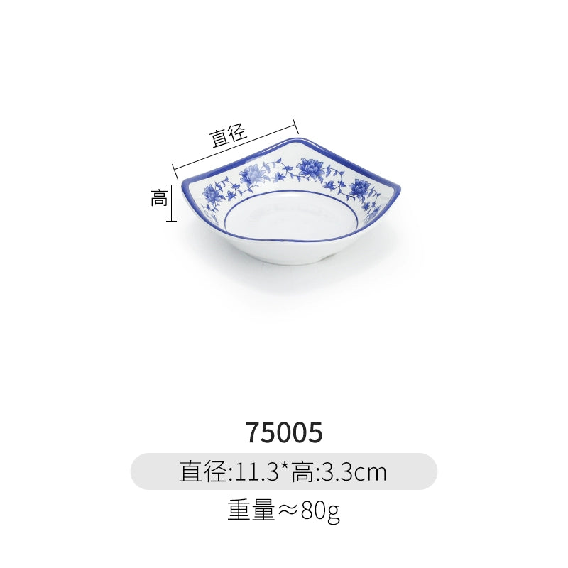 Melamine Dinnerware Blue and White Porcelain Snack Plate Special-Shaped Creative Tableware Commercial Use