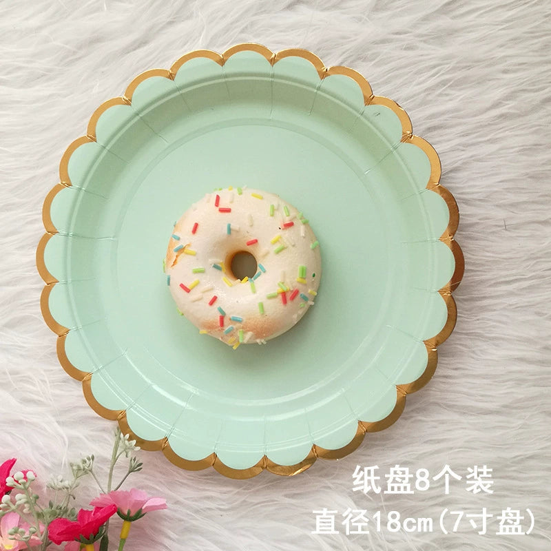 Rose Paper Banquet Afternoon Tea Holiday Supplies Plate