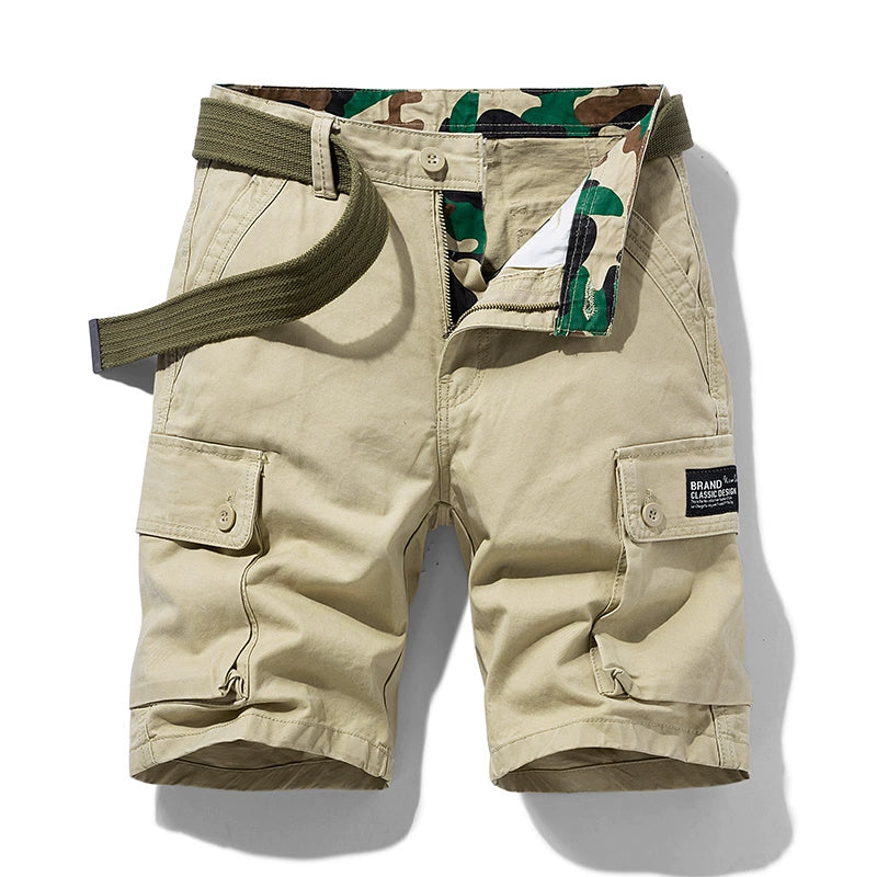 Men's Summer Straight-leg Casual Multi-Pocket Cotton Parka Shorts