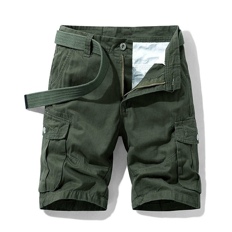 Men's Summer Straight-leg Casual Multi-Pocket Cotton Parka Shorts