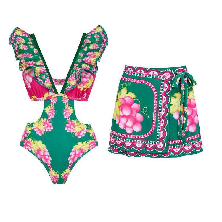 Swimsuit One-Piece Mid-Length Dress Set