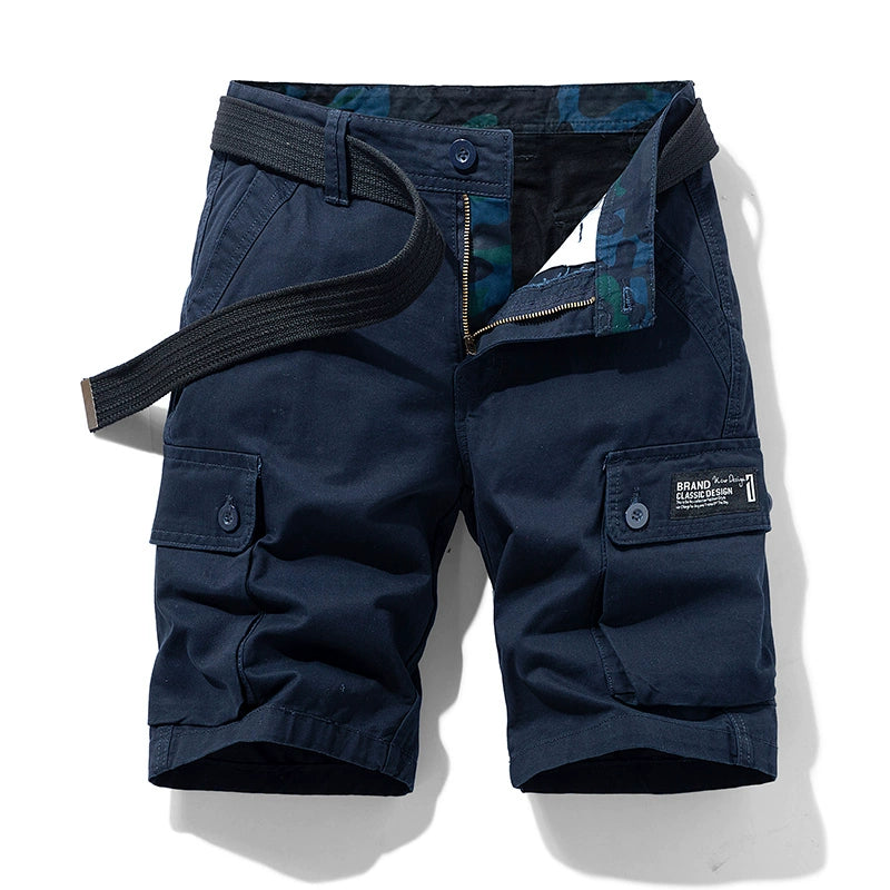 Men's Summer Straight-leg Casual Multi-Pocket Cotton Parka Shorts