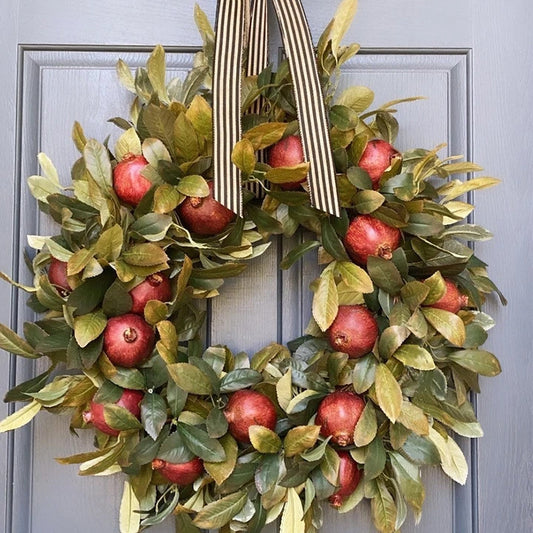 Front Door Pomegranate Blossom Autumn Spring Wreath