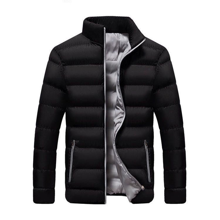 Men's Down Jacket Thickened Warm Leisure Stand-up Collar Slim Fit Cold-Proof Cotton-Padded Coat