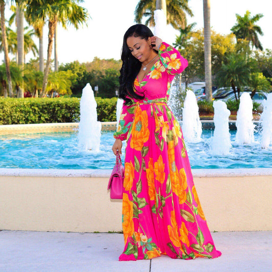 Printed Fashion Floral Beach Dress Fashion Print Fashion Floral Beach Dress