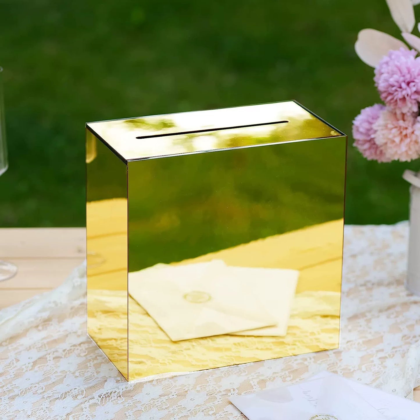 Frosted Transparent Acrylic Wedding Cassette Money Box Decorative Box Wedding Gift Box