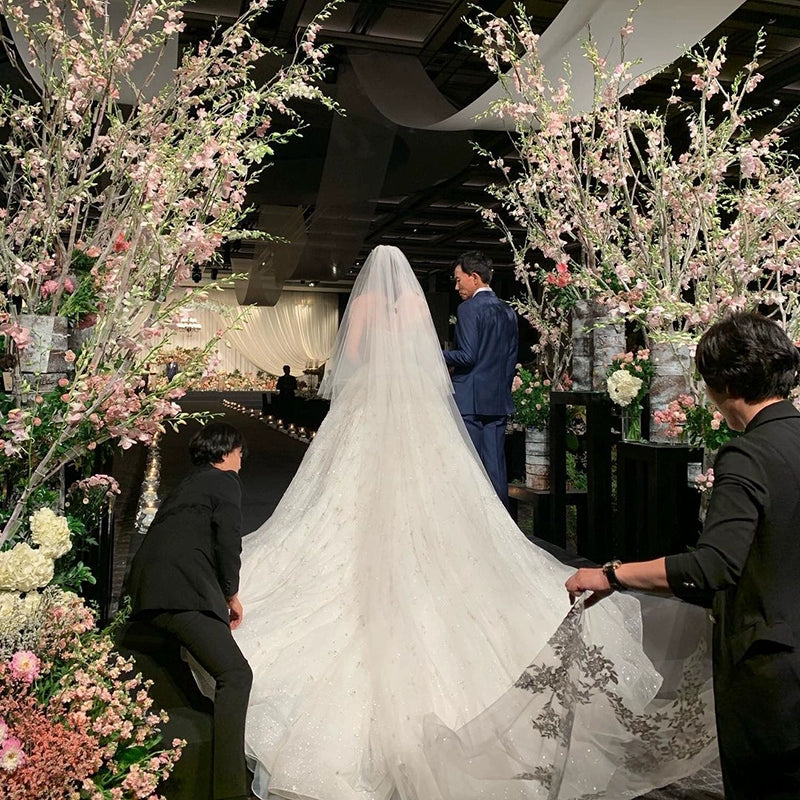 Luxury Super Long Tail Lace Mori Style Veil