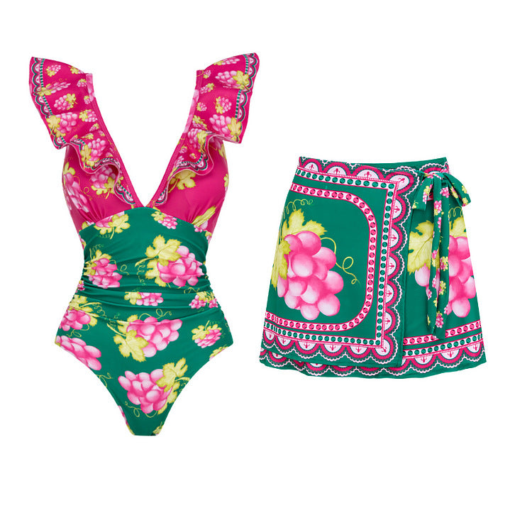 Swimsuit One-Piece Mid-Length Dress Set