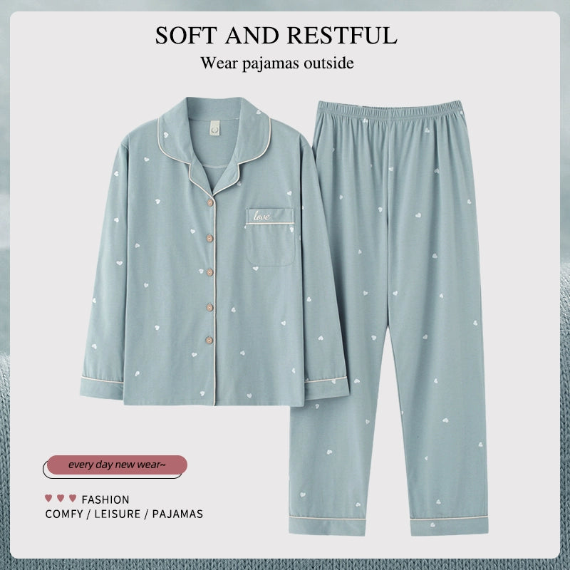 6XL Extra Large Size Women Pajamas Spring & Autumn Long Sleeve Pure Cotton 100.00kg