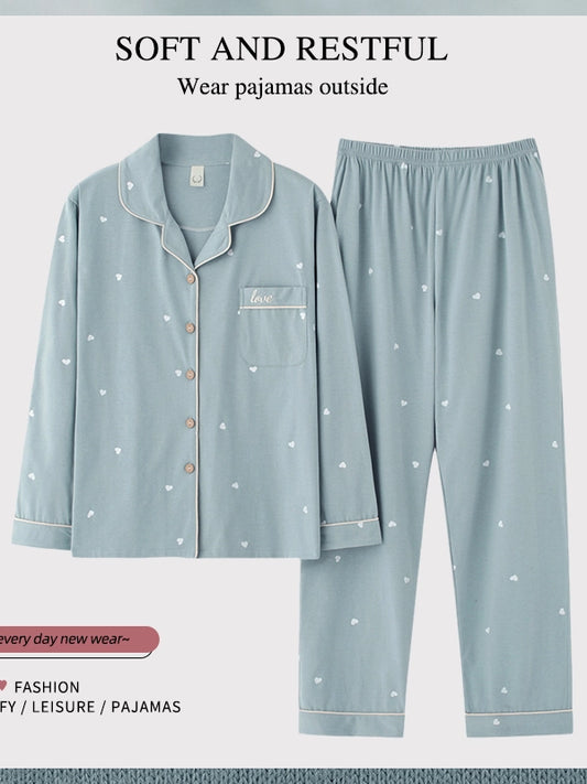 6XL Extra Large Size Women Pajamas Spring & Autumn Long Sleeve Pure Cotton 100.00kg