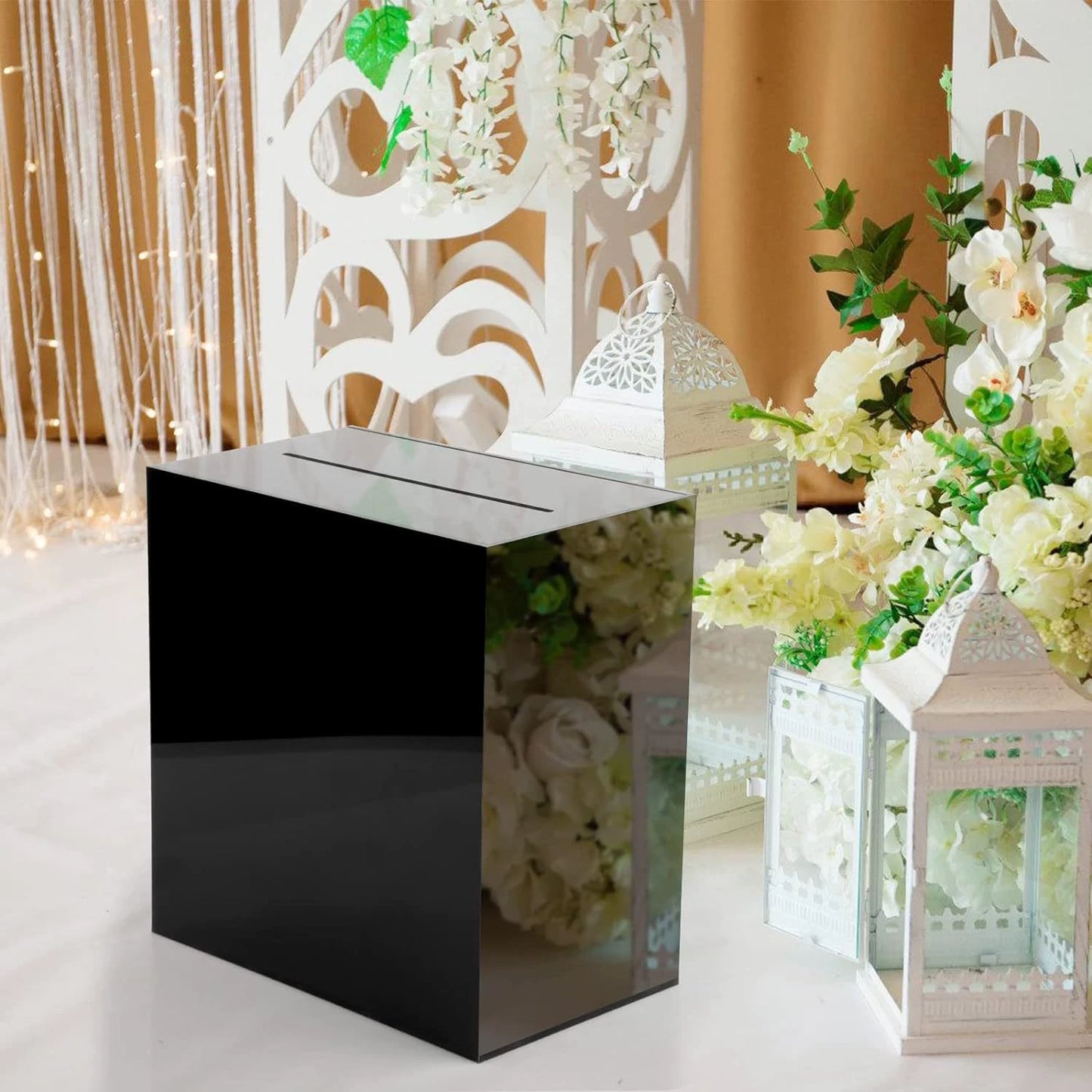Frosted Transparent Acrylic Wedding Cassette Money Box Decorative Box Wedding Gift Box