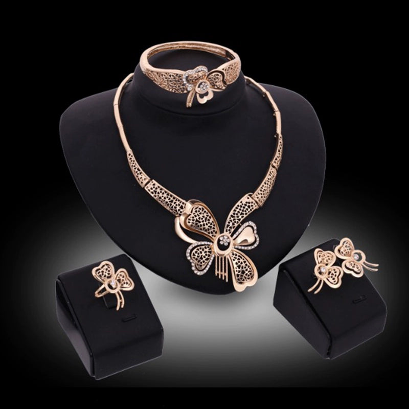 Fashion Inlaid Jewel Rhinestone Clavicle Chain Women's Banquet Earrings