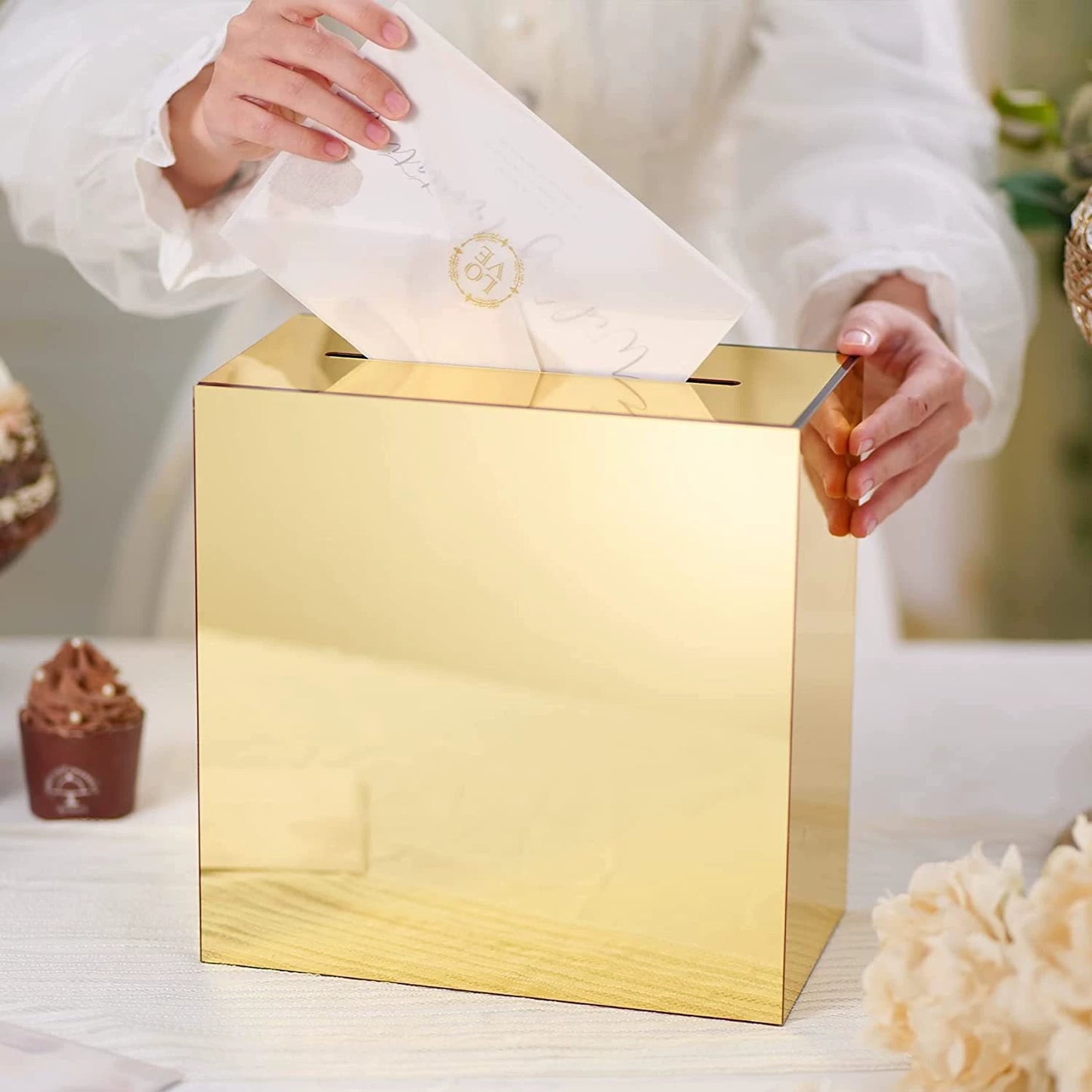 Frosted Transparent Acrylic Wedding Cassette Money Box Decorative Box Wedding Gift Box