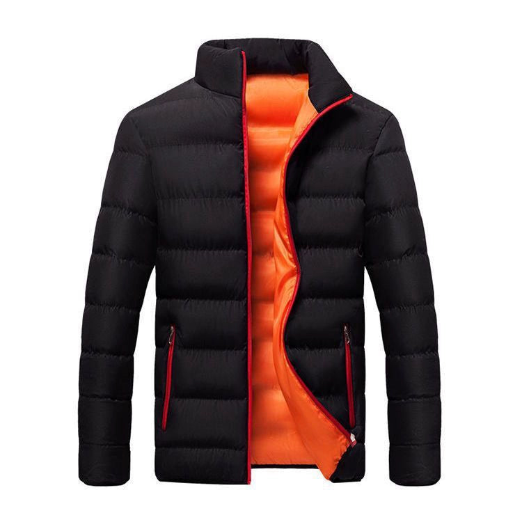 Men's Down Jacket Thickened Warm Leisure Stand-up Collar Slim Fit Cold-Proof Cotton-Padded Coat