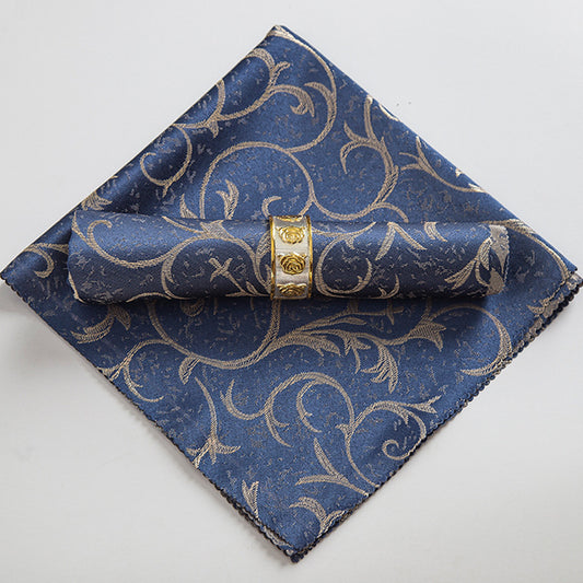 10-Piece High-End Jacquard Napkin Cloth and Rings Home Restaurant Banquet Napkin Cloth 48 * 48cm