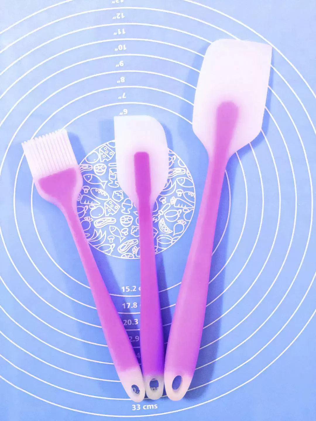 Silicone Spatula Three-Piece Set Snowflake Crisp Baking Tool Cream Shovel Cake Scraper Stirring Knife Suit