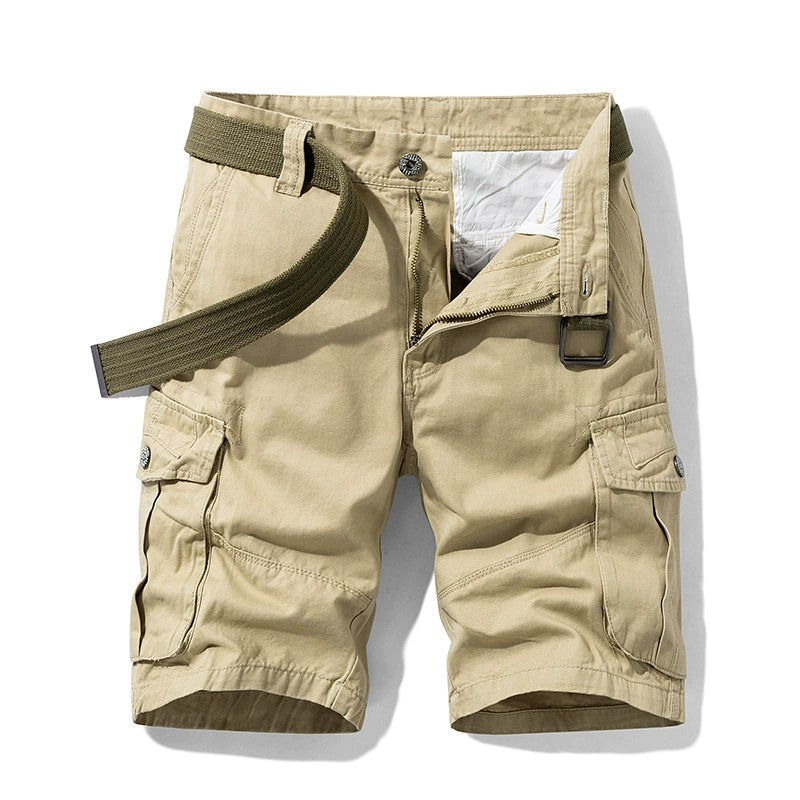 Men's Summer Straight-leg Casual Multi-Pocket Cotton Parka Shorts