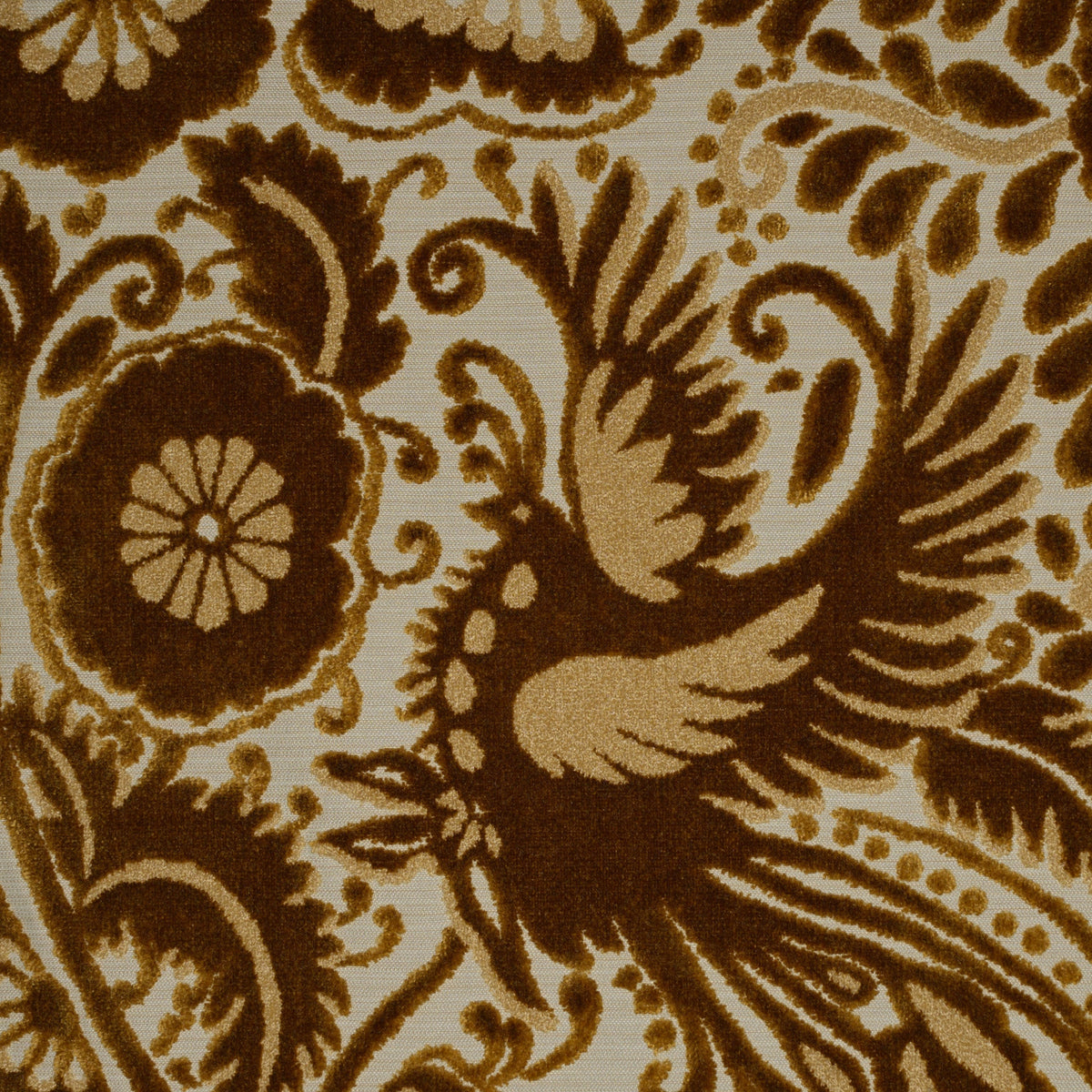 OTOMI - MEXICAN OTOMI PATTERN CUT VELVET UPHOLSTERY FABRIC BY THE YARD