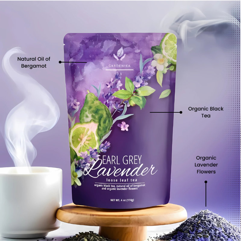 Earl Grey Lavender Tea, Black Tea with Bergamot - Organic & Kosher