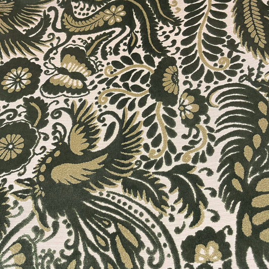 OTOMI - MEXICAN OTOMI PATTERN CUT VELVET UPHOLSTERY FABRIC BY THE YARD