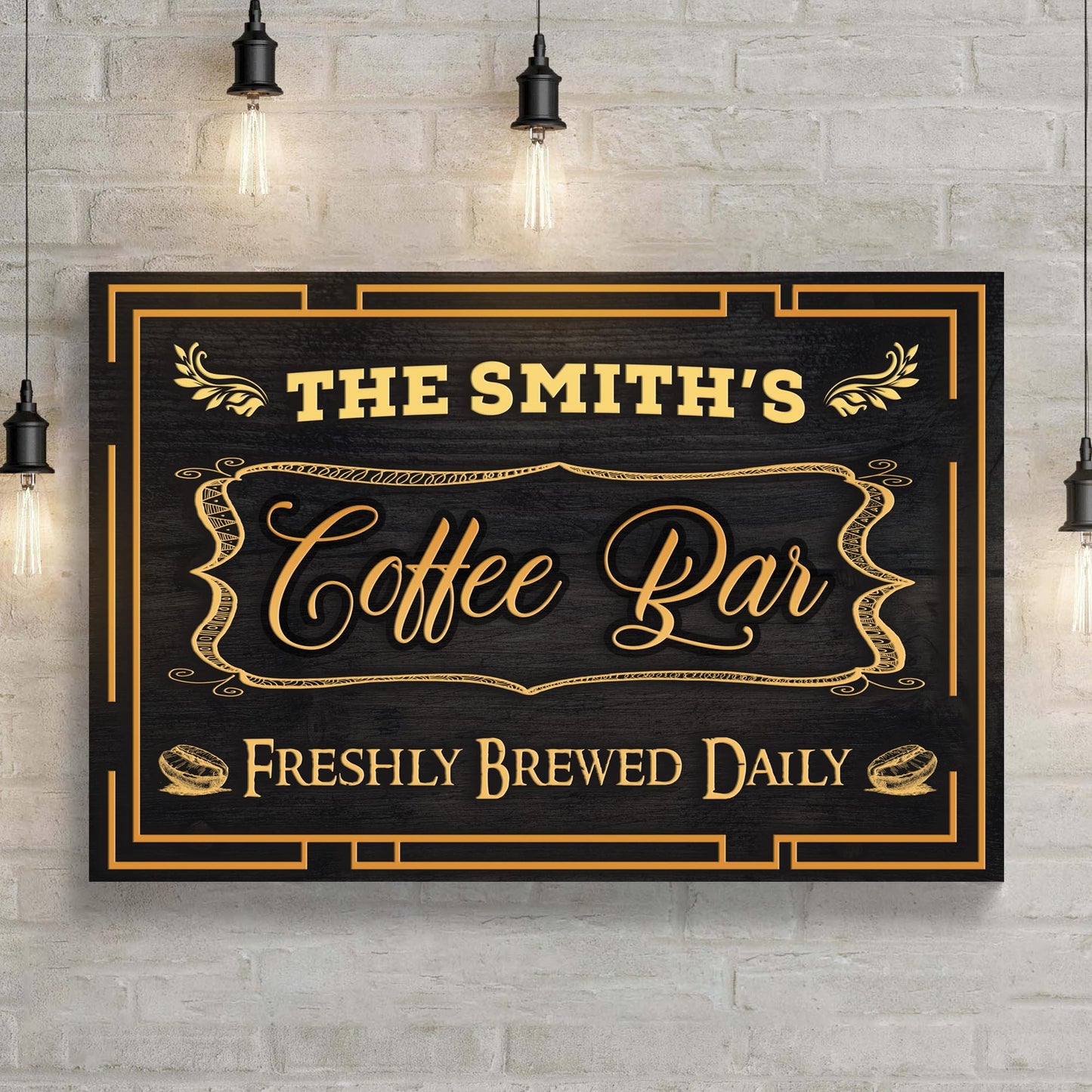 Coffee Bar Freshly Brewed Daily Sign
