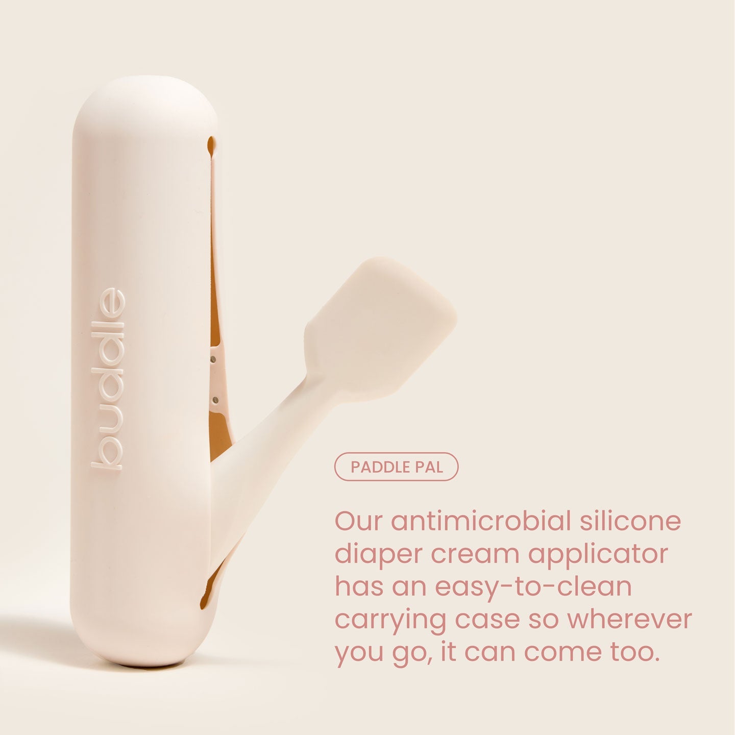 Buddle Silicone Diaper Rash Applicator Paddle Spatula & Carrying Case