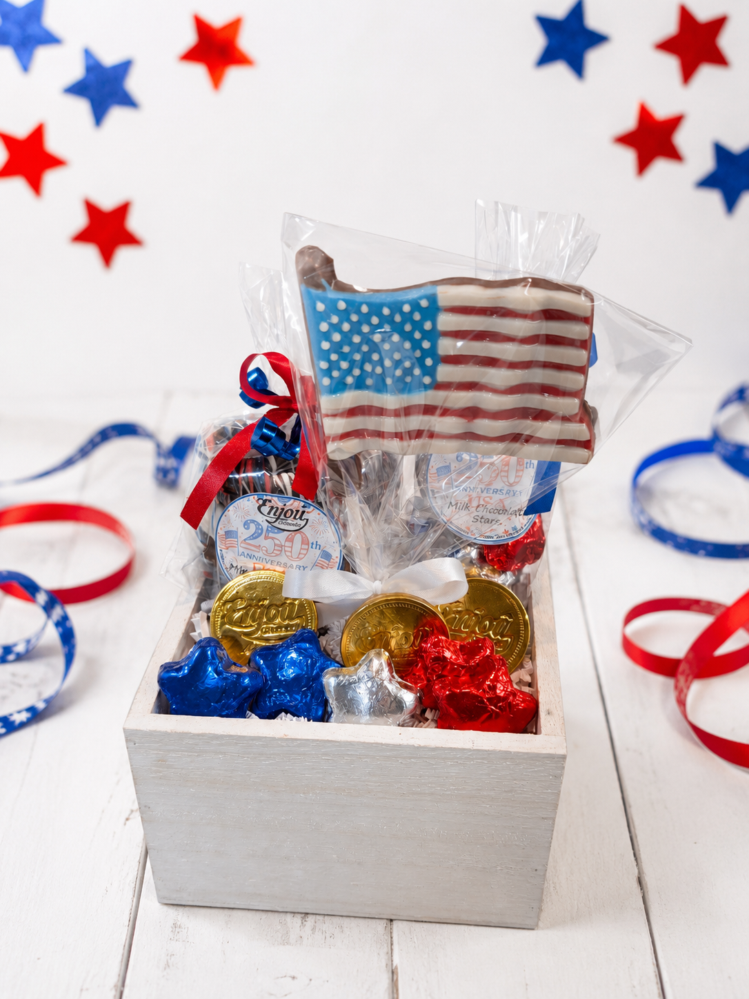 The Official Enjou America's 250th Birthday Independence Day Chocolate Basket