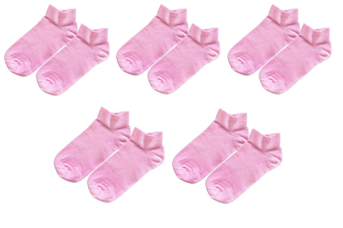 98% ORGANIC COTTON Kid's Ankle Socks (5-pack). Ages 5 Through 12.