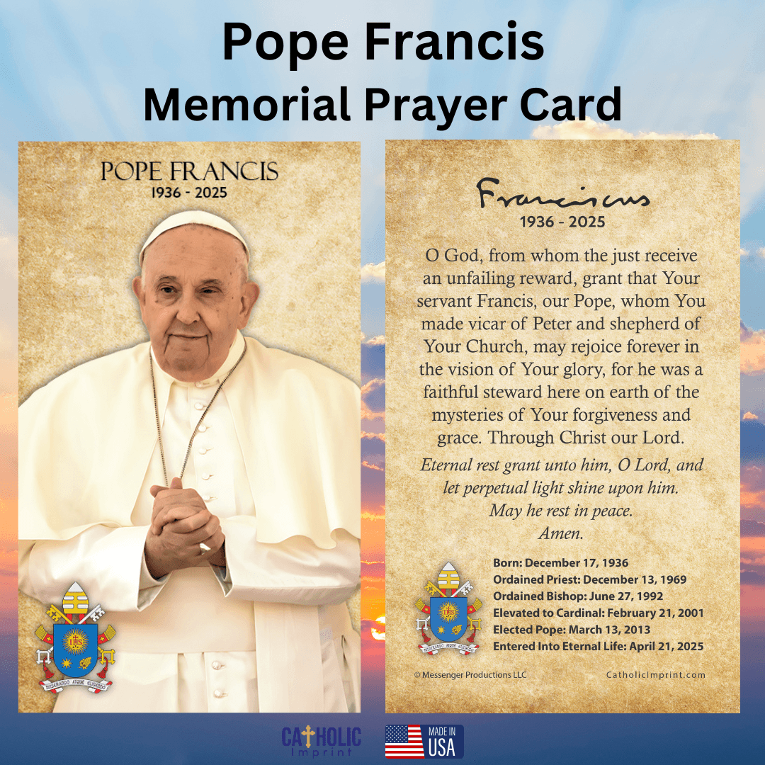 Pope Francis Memorial Prayer Card