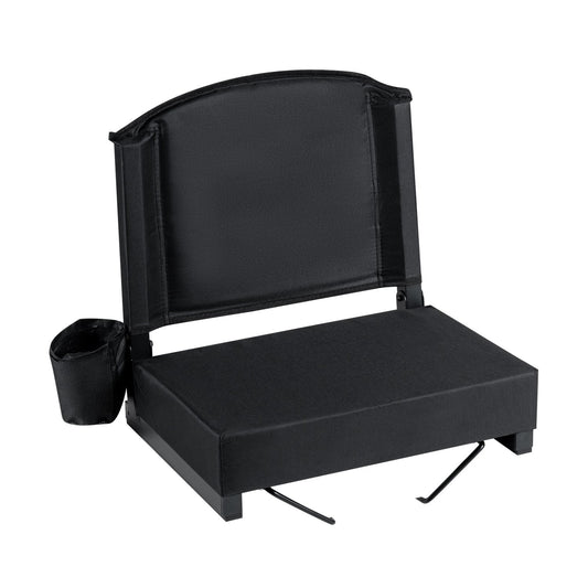 Folding Bleacher Chair with Padded Cushion & Shoulder Strap