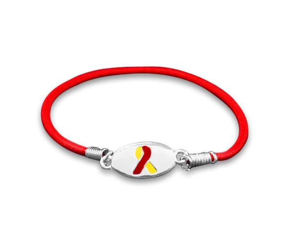 Red & Yellow Ribbon Awareness Stretch Bracelets | Bulk