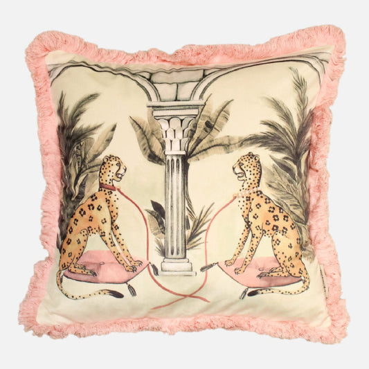 Regal Felines Cushion - Blush
