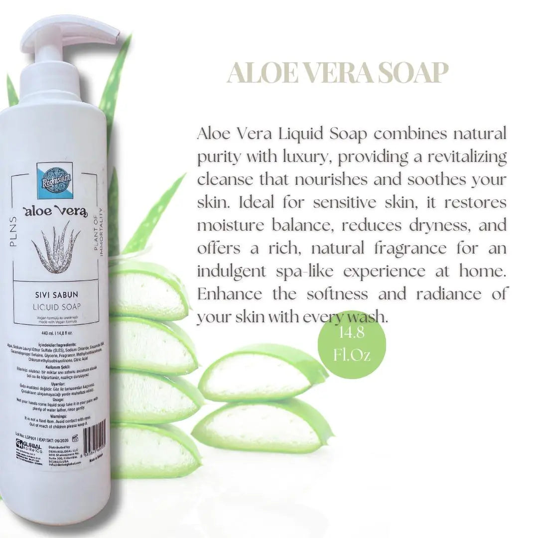 Roomsium Liquid Soap Dispenser Wall Mount Aloe Vera Vegan Gluten Free