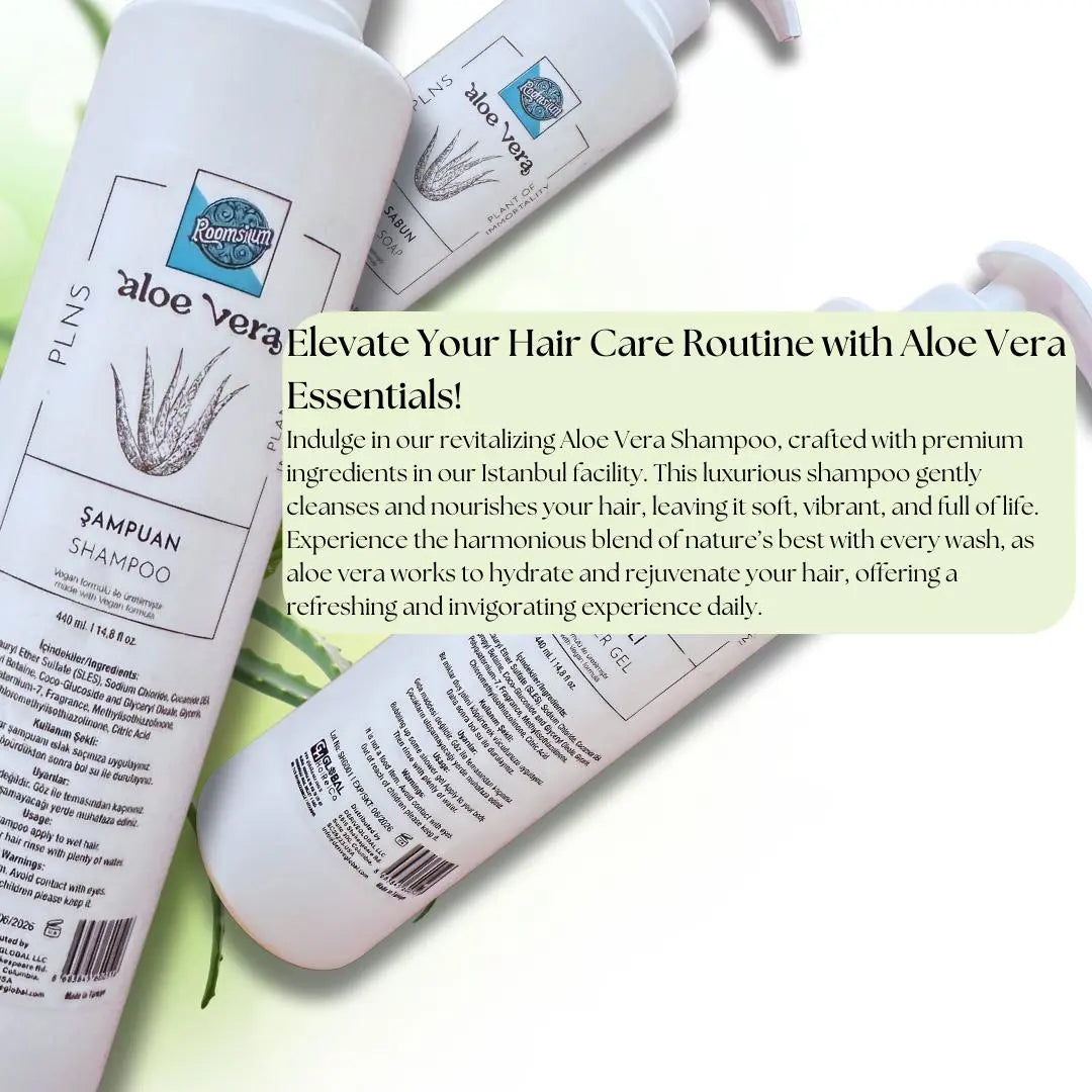 Roomsium Aloe Vera Shampoo 14.8 Fl Oz Vegan Paraben Free