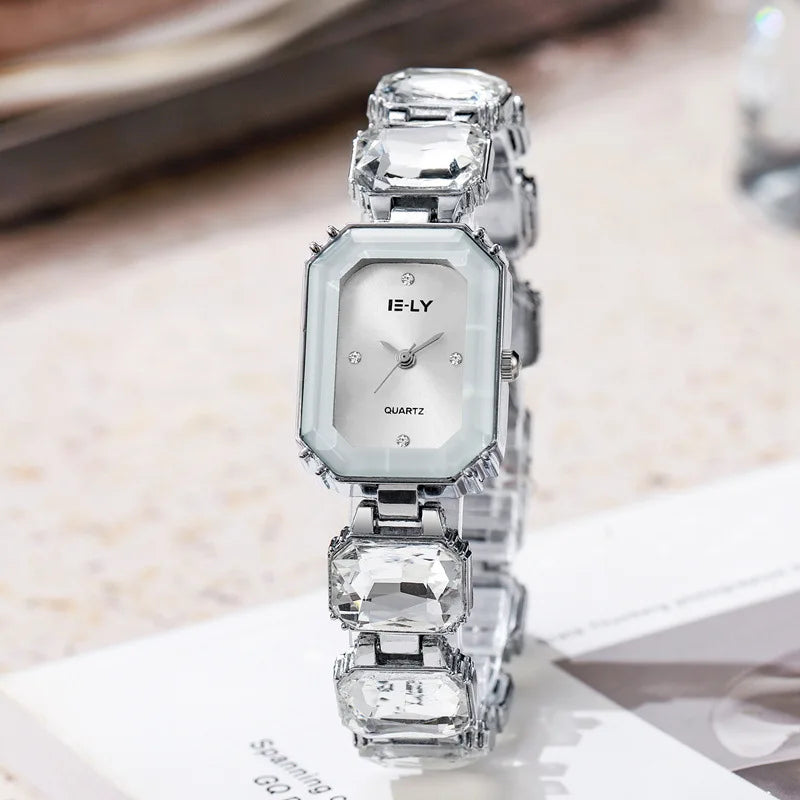 Women Watch Big Diamond Bracelet Strap Quartz