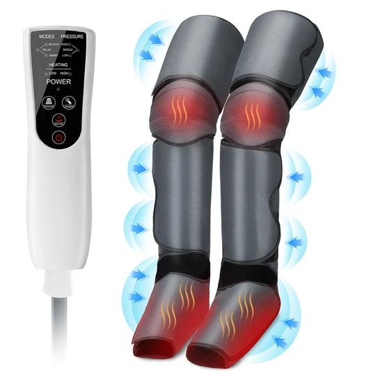 Leg Air Pressotherapy Massager Heated Foot & Knee Promote Blood Circulation Relieve Legs Muscle Pain