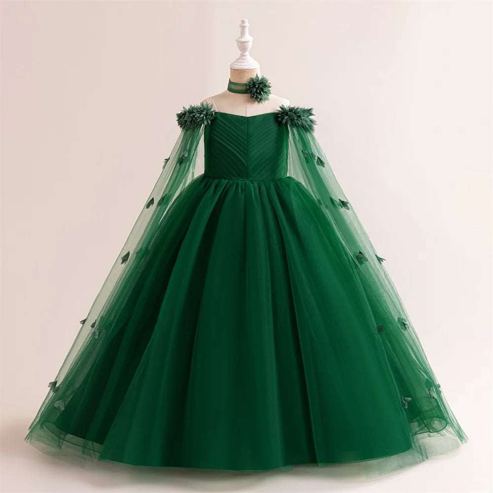 Princess Flower Wedding Party Dress For Girls