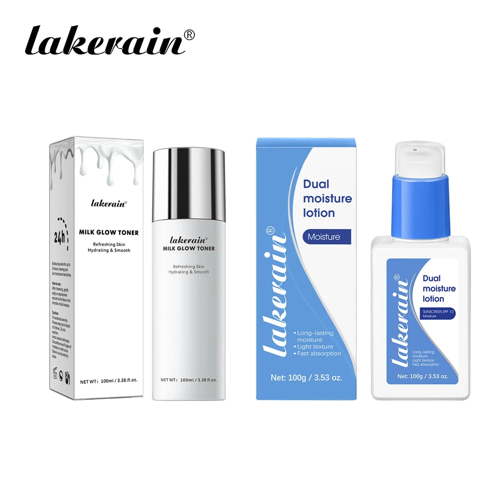 Milk Toner & Moisturizing Lotion Set Long Lasting Hydrating Oil Control Soothing Skin SPF10 Sunscreen Suitable For All Skin Type