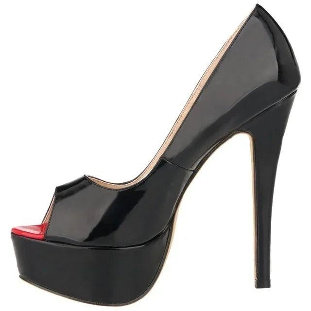 Women Pumps Elegant Platform Peep Toe Shoes