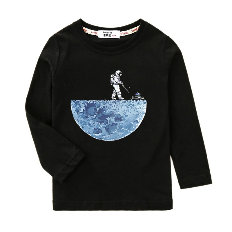 Boys Cotton Long Sleeved T-Shirt Spaceman