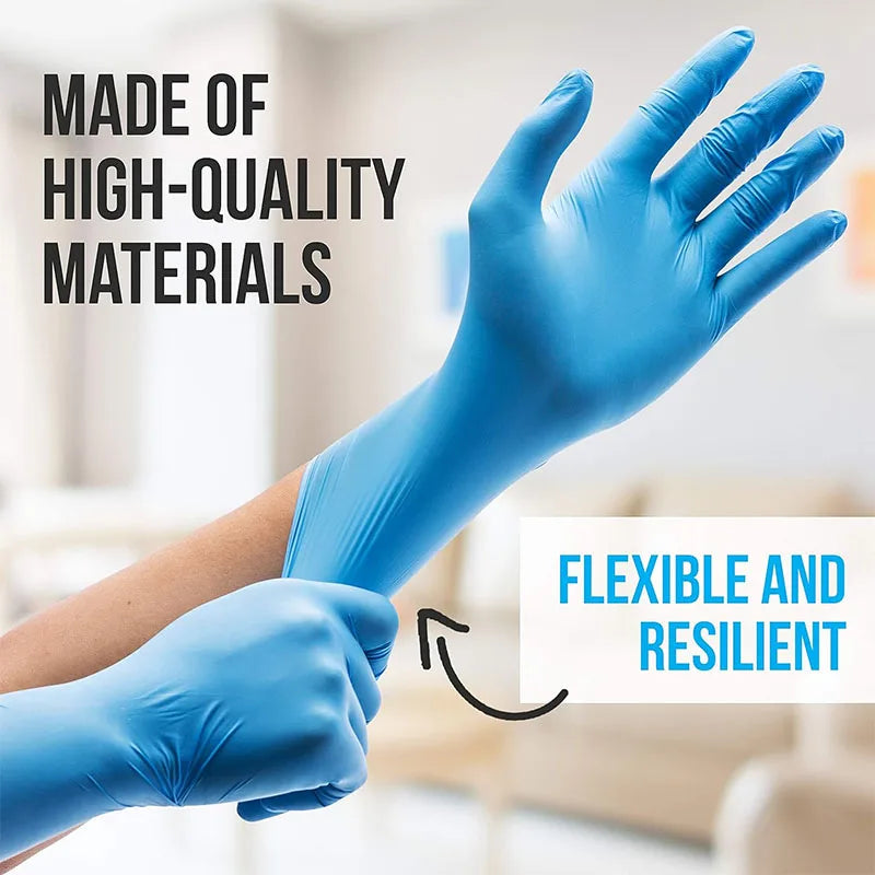 10-100PCS Blue Nitrile Gloves Disposable Cleaning Gloves for Kitchen Dishwashing Waterproof Latex Free Powder Free Work Glove