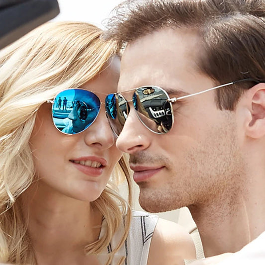 Vintage Pilot Sunglasses Men Women Unisex Oversized Metal Luxury Brand Eyewear