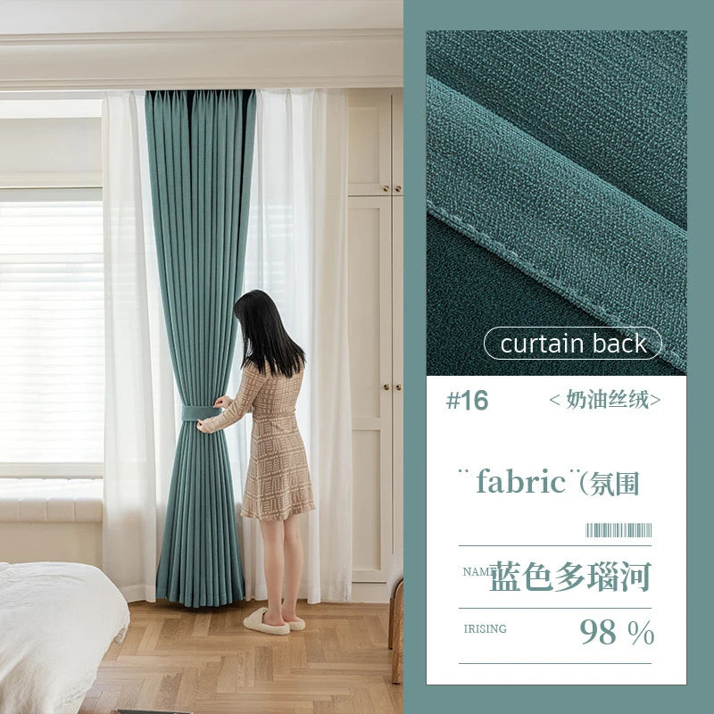 Super Soft Chenille High Blackout Curtains for Bedroom Living Room Romantic Colors Three-dimensional Texture Customize Size