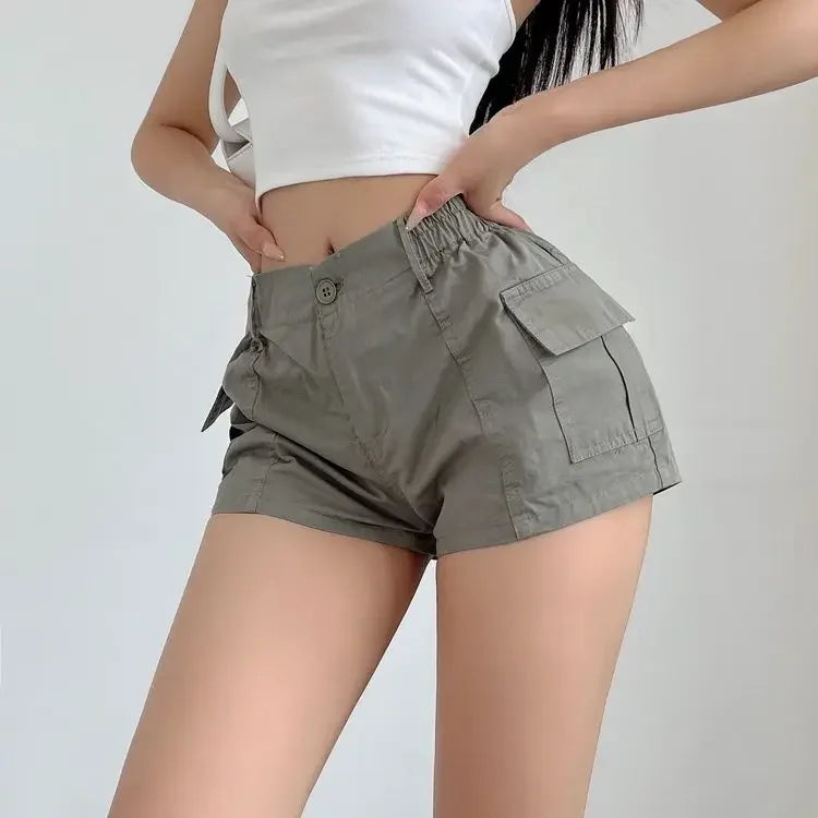 Women Short Pants High Waist Cotton Classic Stretchy
